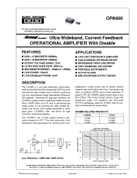 Datasheet OPA685 производства Burr-Brown